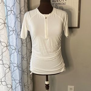 Womens Calia by Carrie Underwood work out short sleeved shirt white size medium
